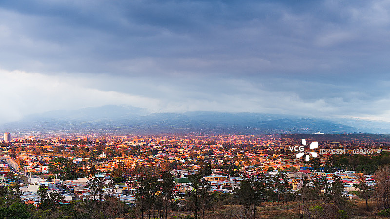 多云天空下的城市景观图片素材