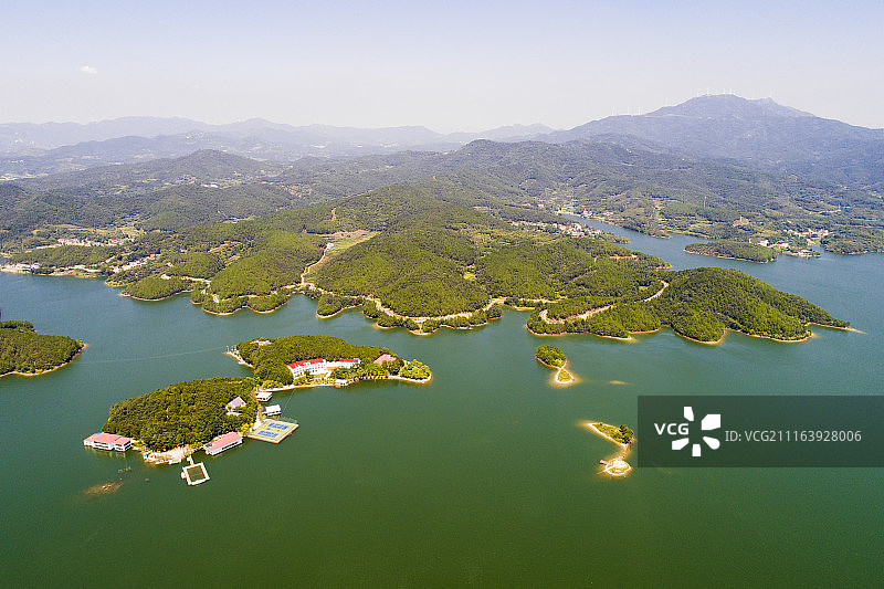 孝感观音湖旅游度假村航拍图片素材