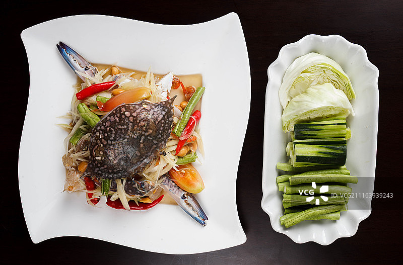 螃蟹沙拉海鲜图片素材