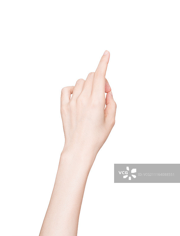 女生的食指点击触摸图片素材