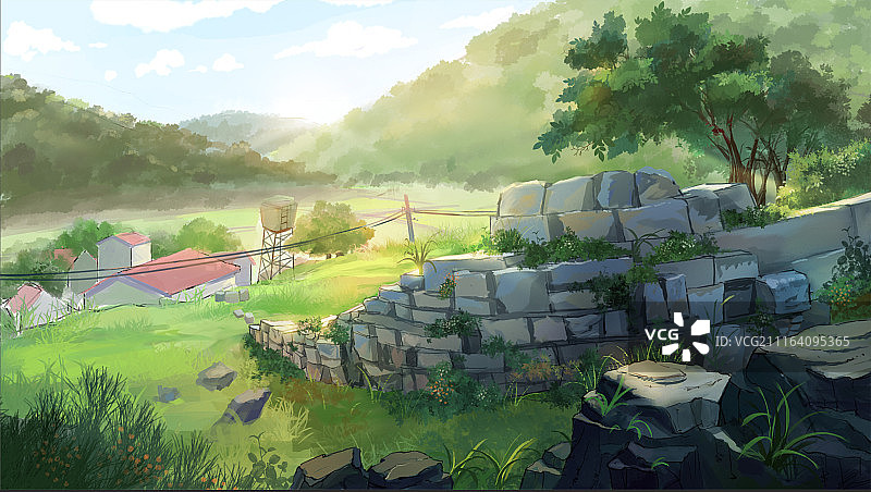 村外一角图片素材