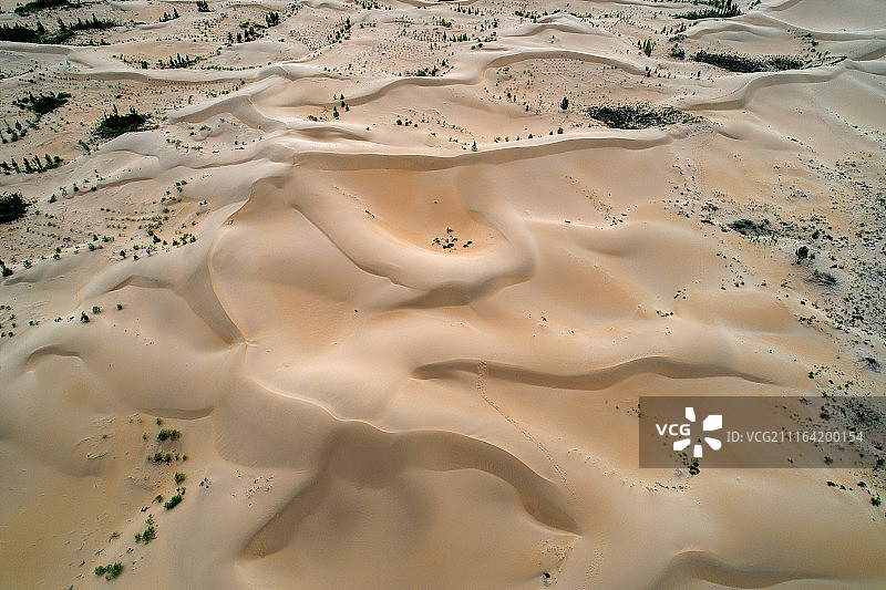航拍库布其沙漠图片素材