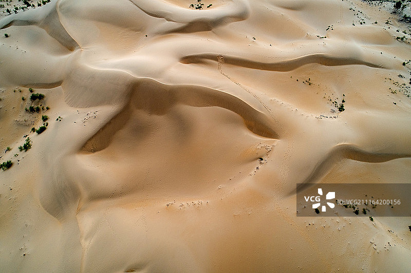 航拍库布其沙漠图片素材