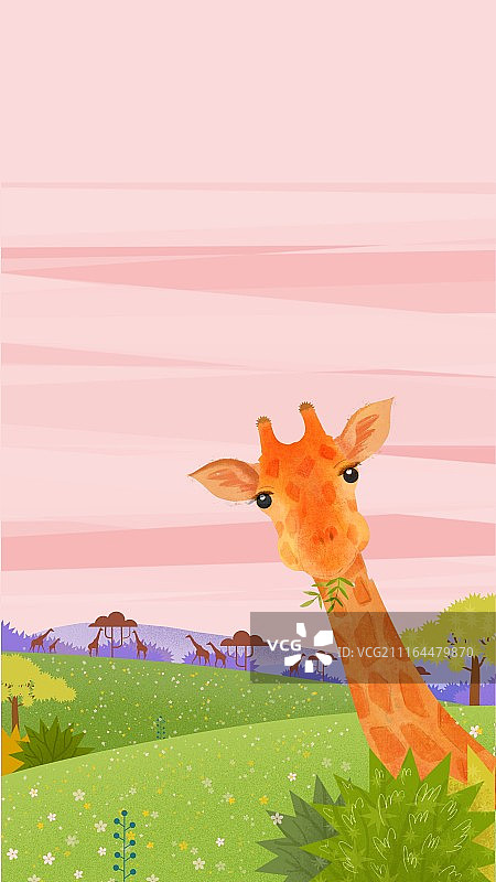 手机锁屏系列 - 大自然动物插画图片素材