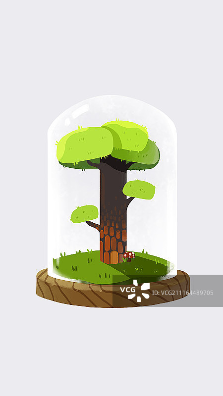 玻璃罩里的树图片素材