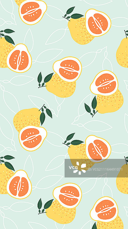 柚子图案插画壁纸图片素材