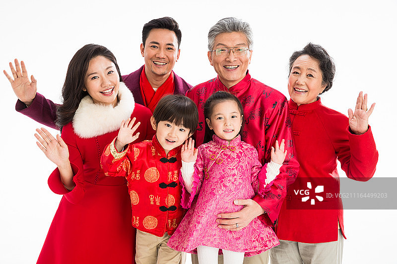 幸福家庭过新年图片素材