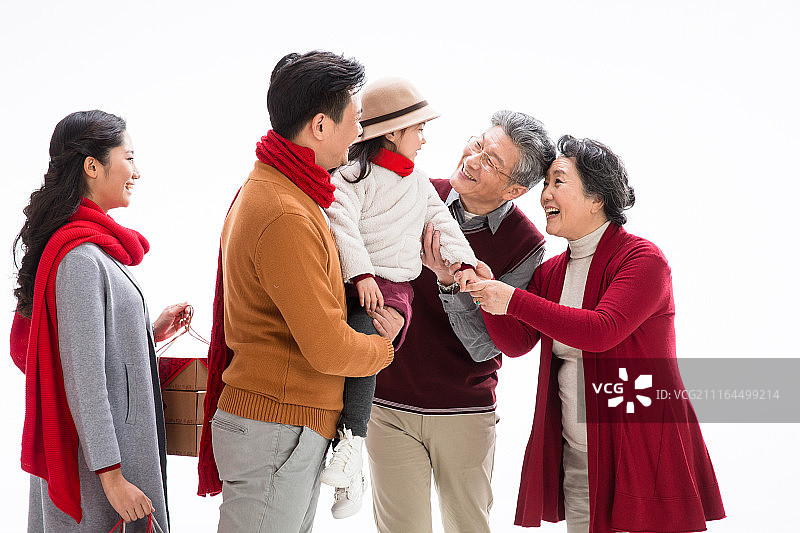 幸福家庭庆祝新年图片素材