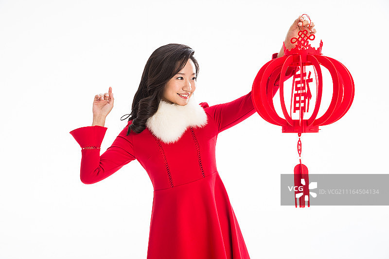 青年女人庆祝新年图片素材