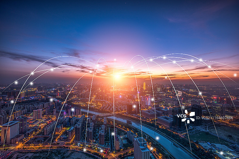 郑州城市风光大数据概念图片素材