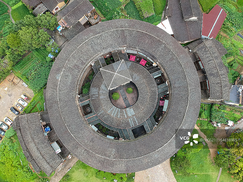 福建永定洪坑土楼群土楼小王子振成楼图片素材