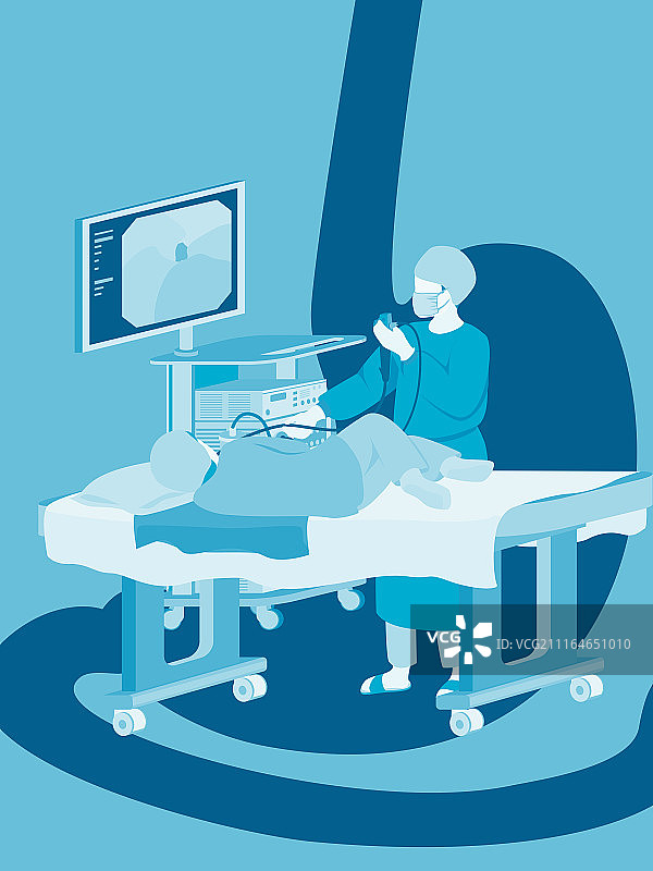 做胃镜检查场景插画图片素材