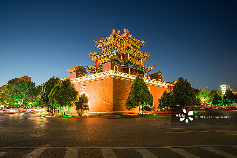 钟鼓楼夜景图片素材