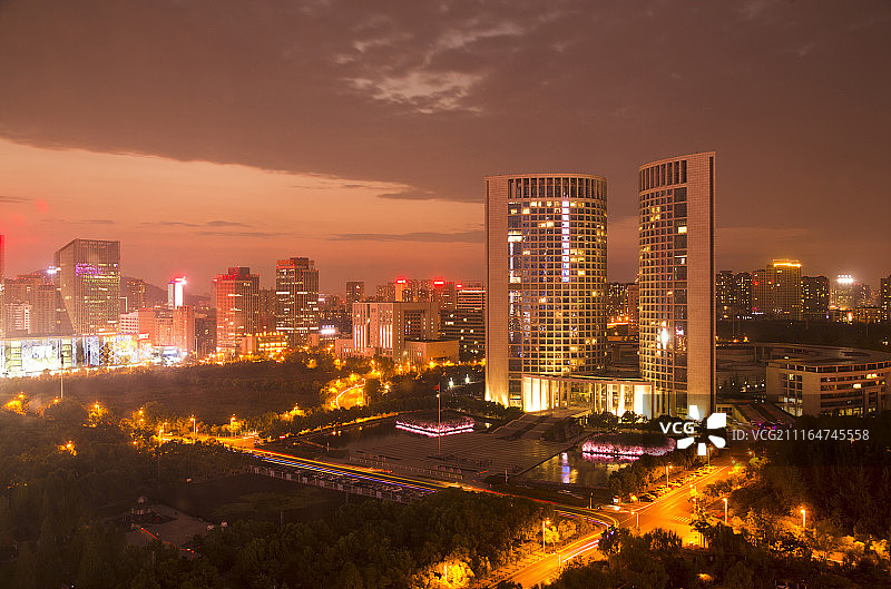 合肥市政务新区双子塔图片素材