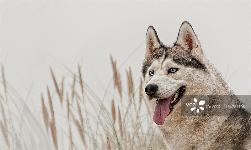 哈士奇犬特写图片素材