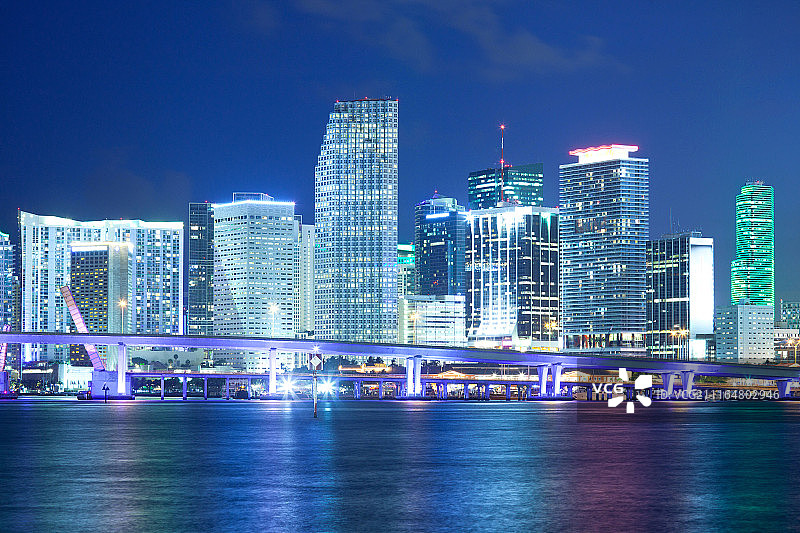 迈阿密市中心天际线，佛罗里达州，美国图片素材