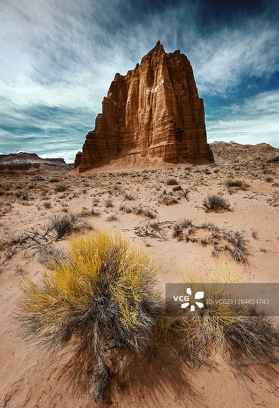 犹他州圆顶礁国家公园的太阳神庙图片素材