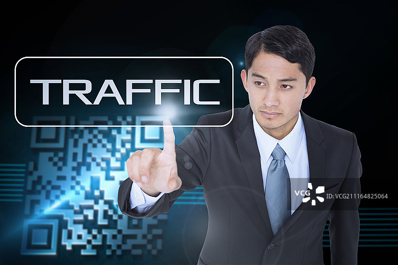 黑色背景上条形码反光处的交通图片素材