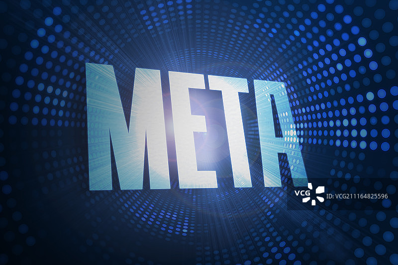 未来主义点状蓝黑背景上的Meta元素图片素材