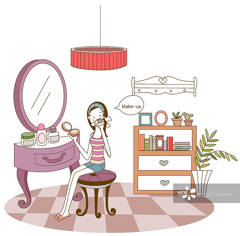 女人插画图片素材