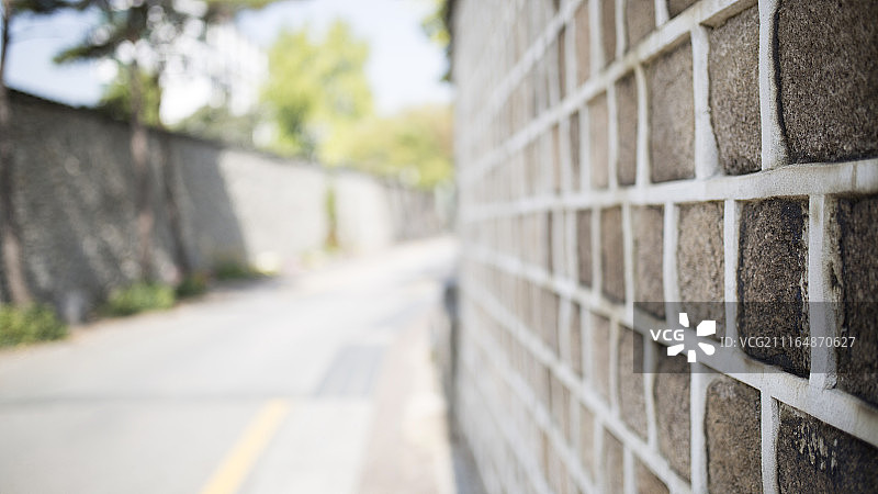 砖墙与街道摄影图片素材