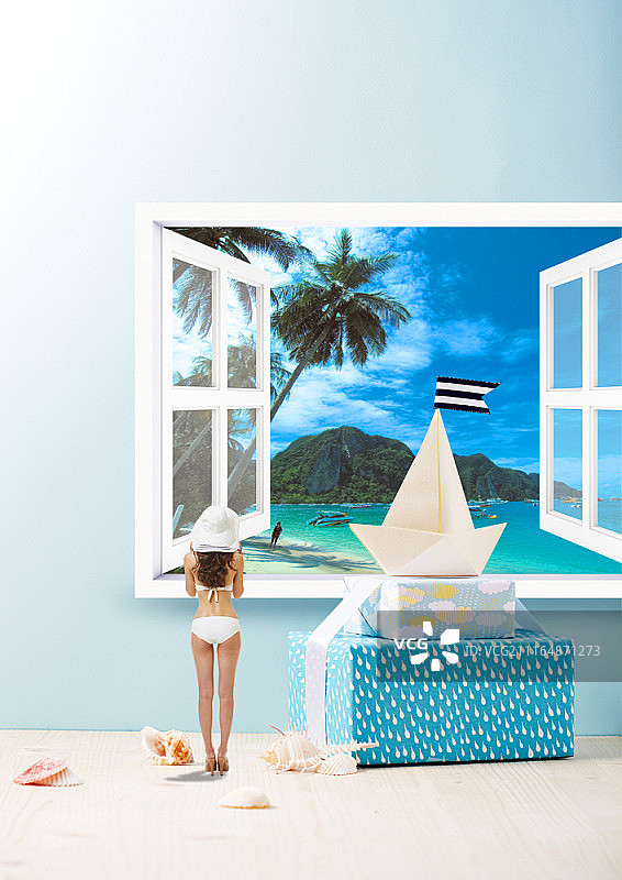 夏季主题合成图像图片素材