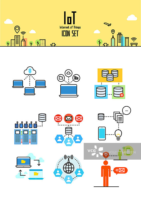 物联网图标集图片素材
