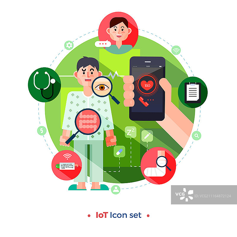 物联网扁平图标合集图片素材