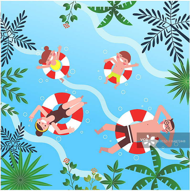 家庭旅行概念插画图片素材