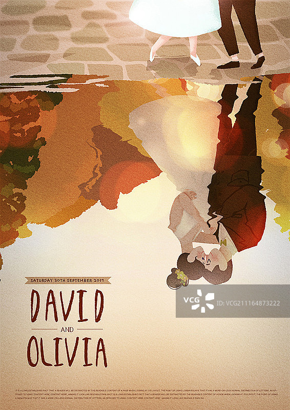 婚礼邀请函设计图片素材