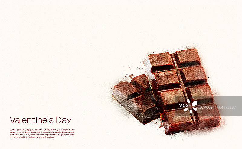 情人节水彩插画图片素材