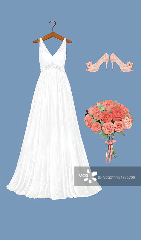 婚纱鲜花图片素材