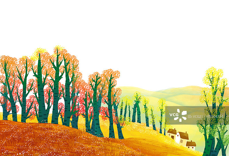 唯美背景元素组图共3000多幅-树林深处有人家图片素材