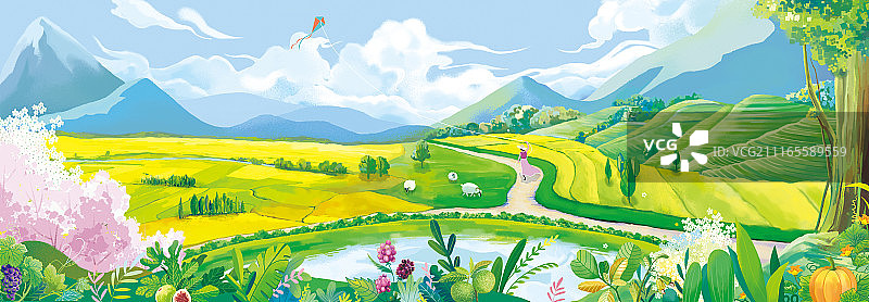 田园山水图片素材