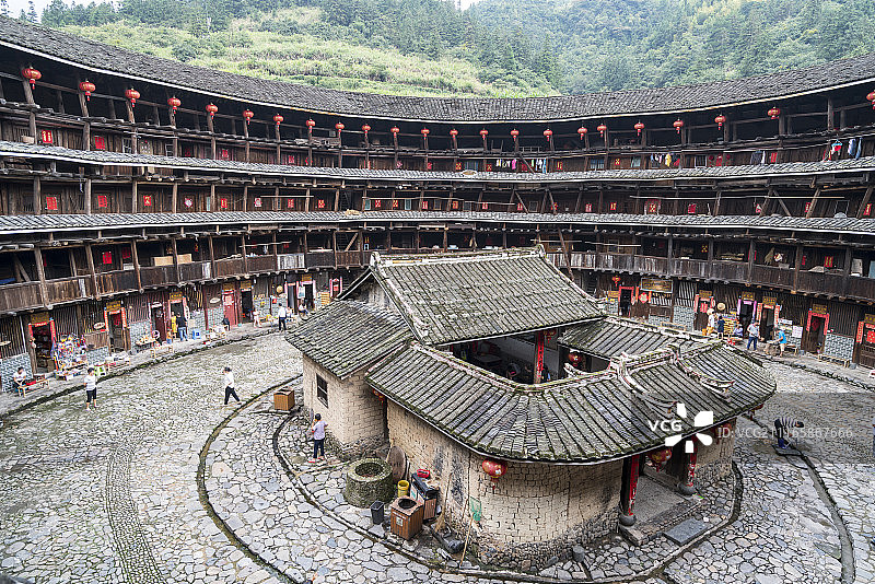 漳州市南靖县书洋镇东倒西歪裕昌楼图片素材