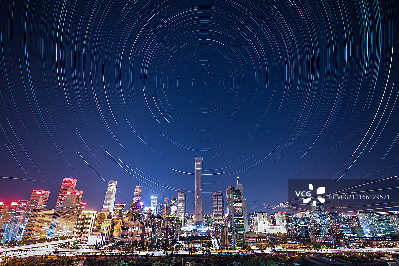 北京国贸CBD星轨全景图片素材