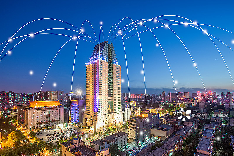 郑州城市风光大数据概念图片素材