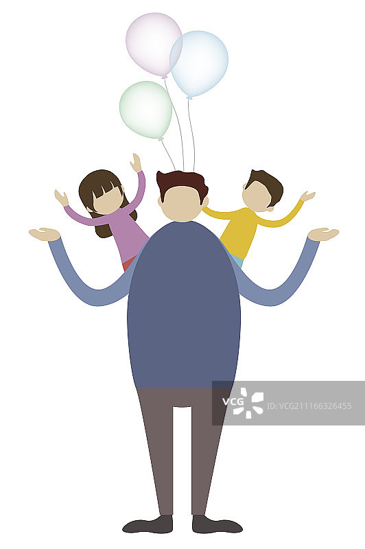 父亲陪伴子女图片素材