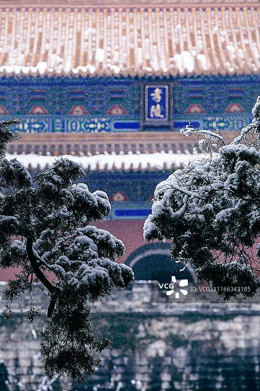 孝陵冬雪图片素材