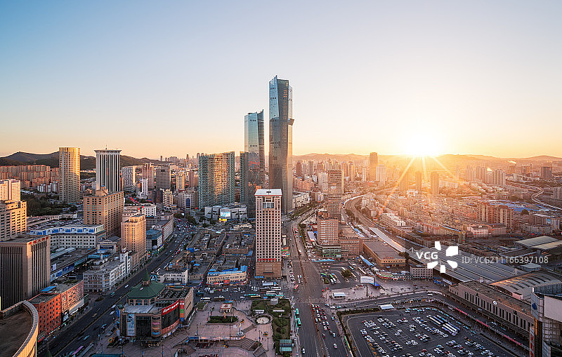 夕阳都市图片素材