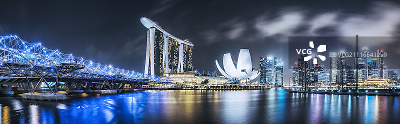 新加坡城市夜景图片素材