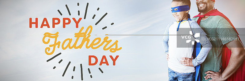 父子假扮超级英雄合成图像图片素材