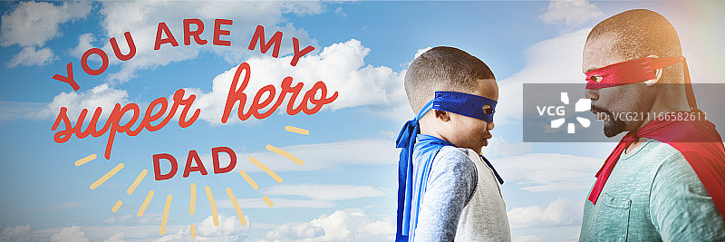 父子假扮超级英雄合成图像图片素材