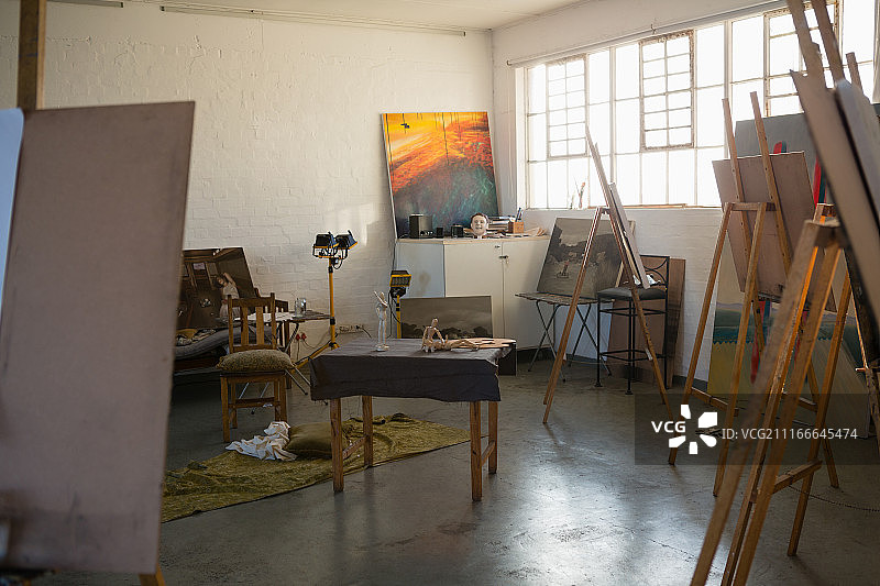 美术课上的画架图片素材
