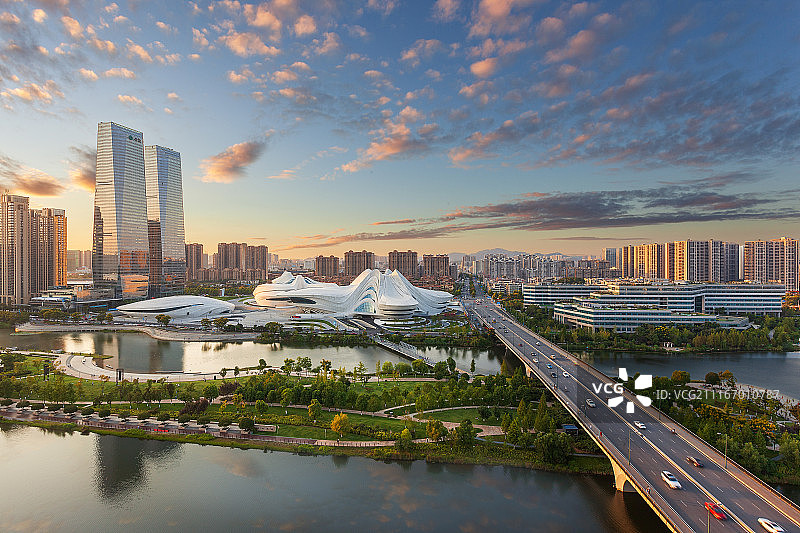 七彩梅溪湖图片素材