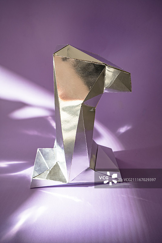 银色金属质感数字1摆件图片素材