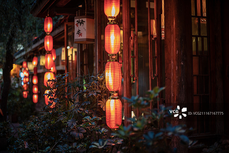 四川成都锦里夜景图片素材
