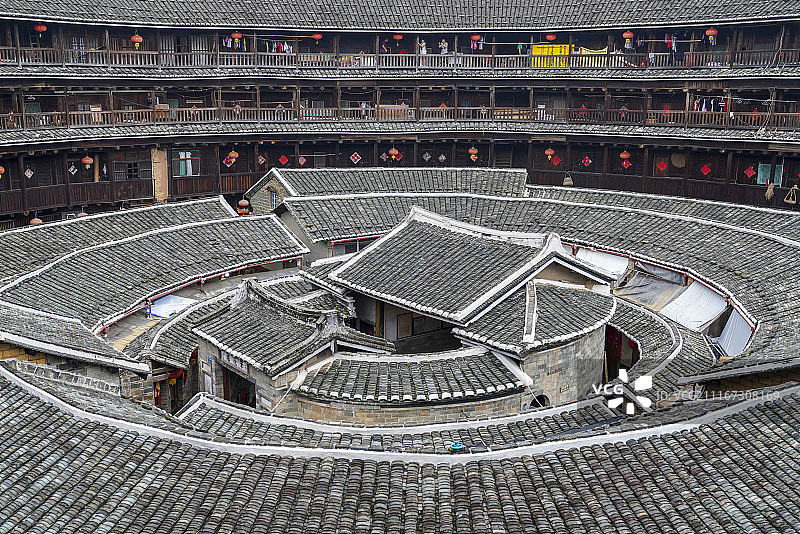 福建永定高北土楼群土楼之王承启楼图片素材