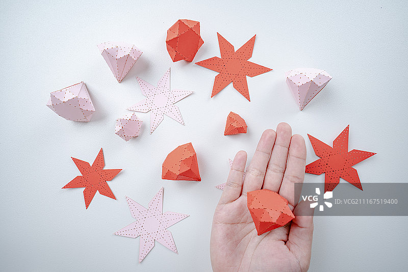 手工折纸钻石图片素材