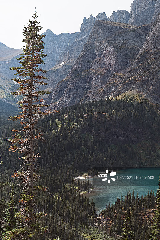 徒步前往格林内尔冰川图片素材